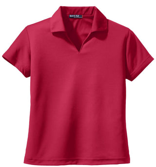 Sport-Tek Ladies Dri-Mesh V-Neck Polo (Red)