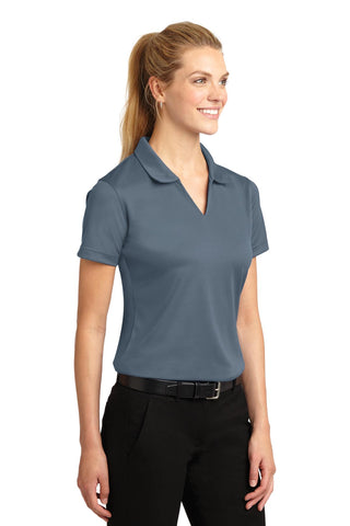 Sport-Tek Ladies Dri-Mesh V-Neck Polo (Steel)