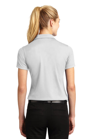 Sport-Tek Ladies Dri-Mesh V-Neck Polo (White)