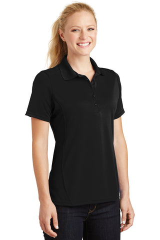 Sport-Tek Ladies Dry Zone Raglan Accent Polo (Black)