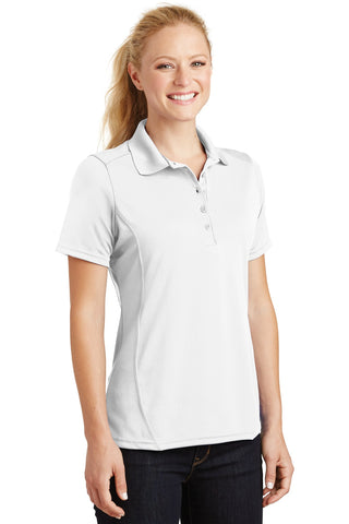 Sport-Tek Ladies Dry Zone Raglan Accent Polo (White)