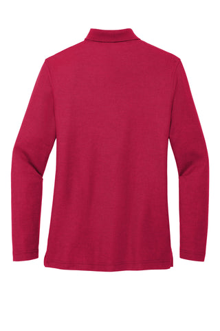 Port Authority Ladies Silk Touch Long Sleeve Polo (Red)