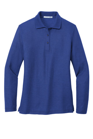 Port Authority Ladies Silk Touch Long Sleeve Polo (Royal)