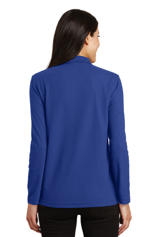 Port Authority Ladies Silk Touch Long Sleeve Polo (Royal)