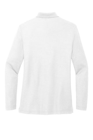 Port Authority Ladies Silk Touch Long Sleeve Polo (White)