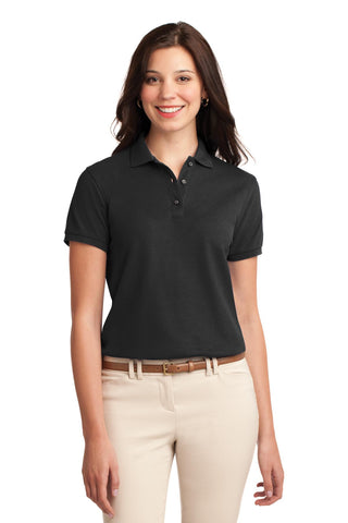 Port Authority Ladies Silk Touch Polo (Black)