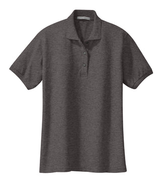 Port Authority Ladies Silk Touch Polo (Charcoal Heather Grey)