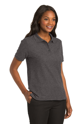 Port Authority Ladies Silk Touch Polo (Charcoal Heather Grey)