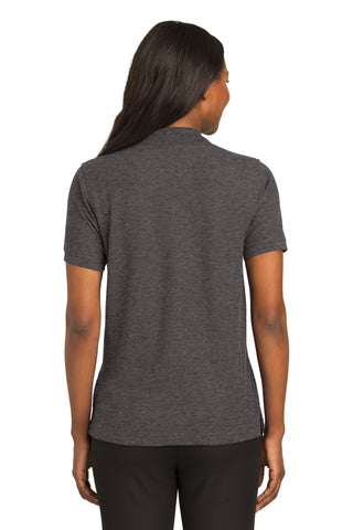 Port Authority Ladies Silk Touch Polo (Charcoal Heather Grey)