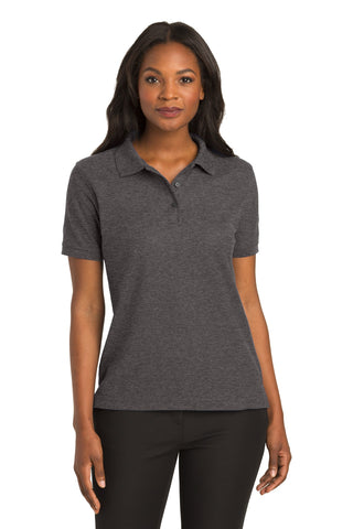 Port Authority Ladies Silk Touch Polo (Charcoal Heather Grey)