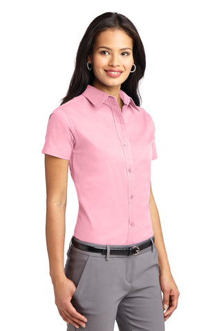 Port Authority Ladies Short Sleeve Easy Care Shirt (Light Pink)