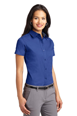 Port Authority Ladies Short Sleeve Easy Care Shirt (Royal/ Classic Navy)