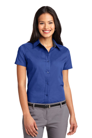 Port Authority Ladies Short Sleeve Easy Care Shirt (Royal/ Classic Navy)