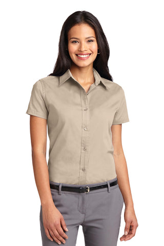 Port Authority Ladies Short Sleeve Easy Care Shirt (Stone)