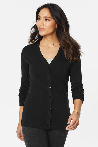 Port Authority Ladies Modern Stretch Cotton Cardigan (Black)