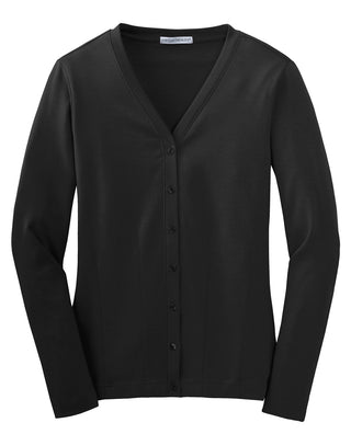 Port Authority Ladies Modern Stretch Cotton Cardigan (Black)