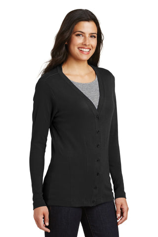 Port Authority Ladies Modern Stretch Cotton Cardigan (Black)