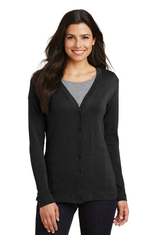 Port Authority Ladies Modern Stretch Cotton Cardigan (Black)