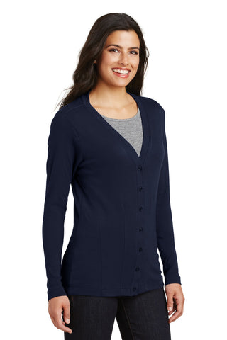 Port Authority Ladies Modern Stretch Cotton Cardigan (True Navy)