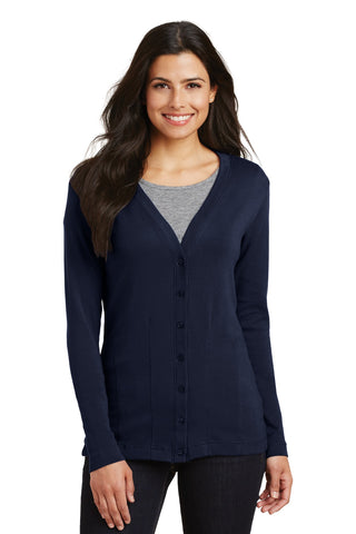 Port Authority Ladies Modern Stretch Cotton Cardigan (True Navy)