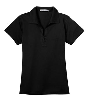 Port Authority Ladies Tech Pique Polo (Black)