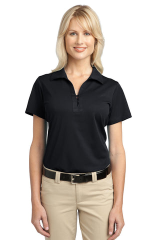 Port Authority Ladies Tech Pique Polo (Black)