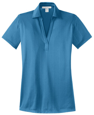 Port Authority Ladies Performance Fine Jacquard Polo (Ocean Blue)