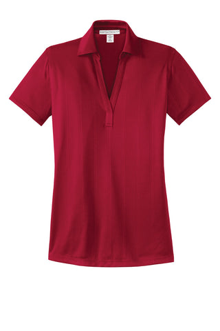 Port Authority Ladies Performance Fine Jacquard Polo (Rich Red)