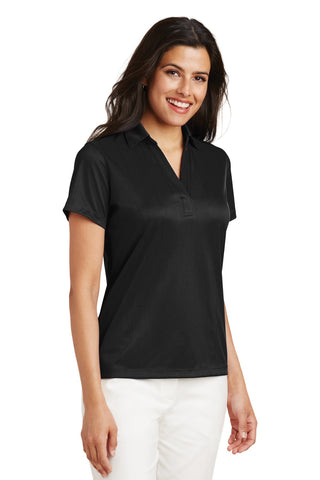 Port Authority Ladies Performance Fine Jacquard Polo (Black)