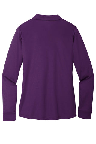 Port Authority Ladies Silk Touch Performance Long Sleeve Polo (Bright Purple)