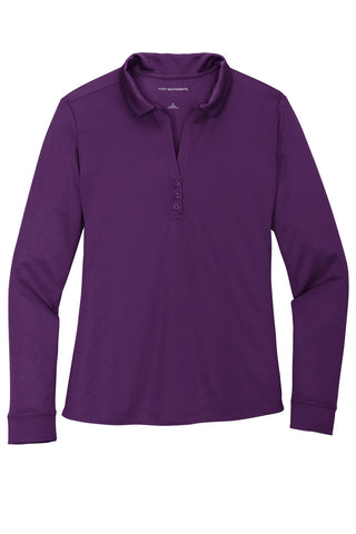 Port Authority Ladies Silk Touch Performance Long Sleeve Polo (Bright Purple)