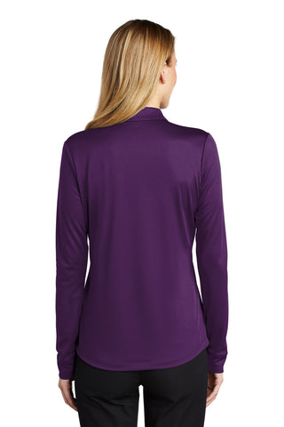 Port Authority Ladies Silk Touch Performance Long Sleeve Polo (Bright Purple)