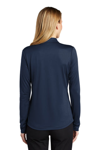 Port Authority Ladies Silk Touch Performance Long Sleeve Polo (Navy)