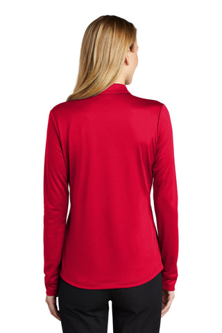 Port Authority Ladies Silk Touch Performance Long Sleeve Polo (Red)