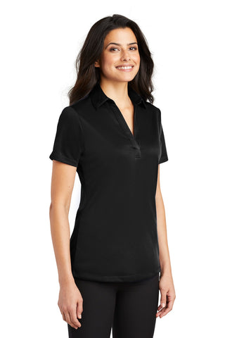 Port Authority Ladies Silk Touch Performance Polo (Black)