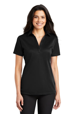 Port Authority Ladies Silk Touch Performance Polo (Black)