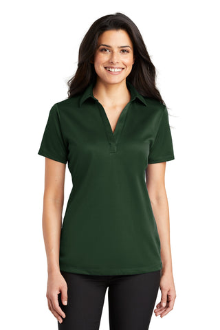 Port Authority Ladies Silk Touch Performance Polo (Dark Green)