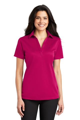 Port Authority Ladies Silk Touch Performance Polo (Pink Raspberry)