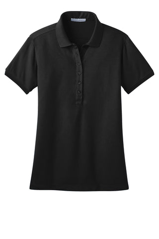 Port Authority Ladies Stretch Pique Polo (Black)