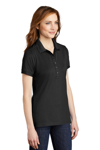 Port Authority Ladies Stretch Pique Polo (Black)