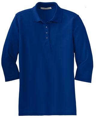 Port Authority Ladies Silk Touch 3/4-Sleeve Polo (Royal)