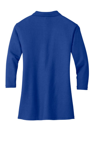 Port Authority Ladies Silk Touch 3/4-Sleeve Polo (Royal)