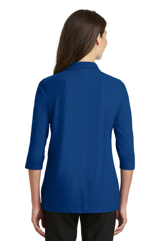 Port Authority Ladies Silk Touch 3/4-Sleeve Polo (Royal)