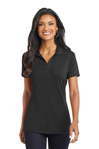 Port Authority Ladies Cotton Touch Performance Polo (Black)