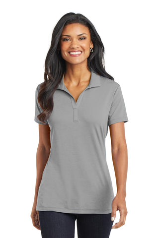 Port Authority Ladies Cotton Touch Performance Polo (Frost Grey)