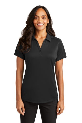 Port Authority Ladies Diamond Jacquard Polo (Black)