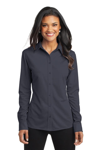 Port Authority Ladies Dimension Knit Dress Shirt (Battleship Grey)