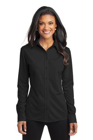 Port Authority Ladies Dimension Knit Dress Shirt (Black)