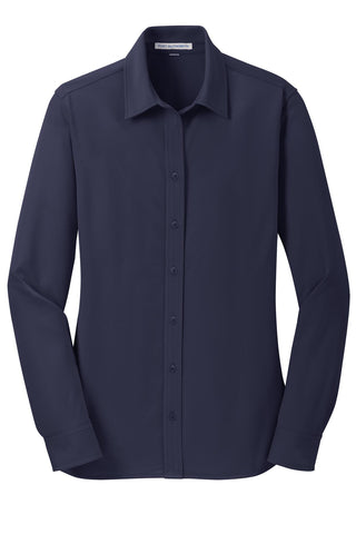 Port Authority Ladies Dimension Knit Dress Shirt (Dark Navy)