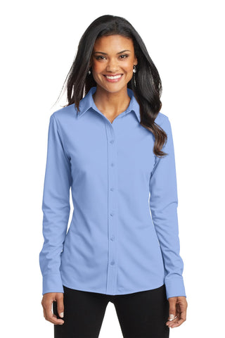 Port Authority Ladies Dimension Knit Dress Shirt (Dress Shirt Blue)